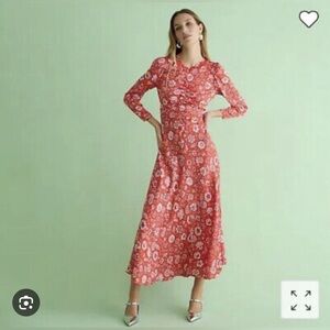 NWT J Crew Featherweight satin midi dress in poppy fields